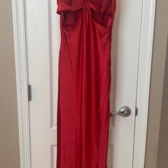 Angel Biba Dresses Angel Biba Red Satin Prom Dress With Cutouts Nwt